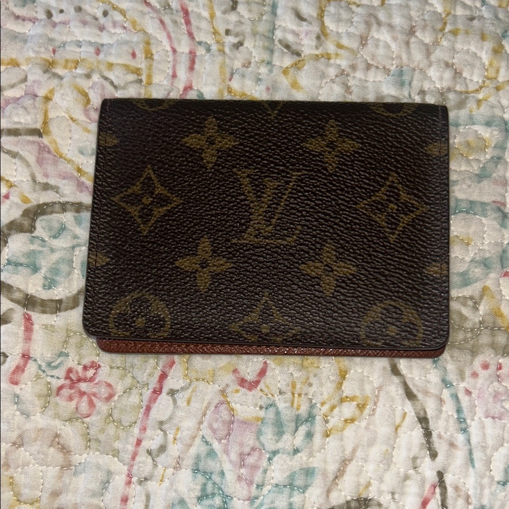 Authentic Louis Vuitton Brown Monogram document card holder